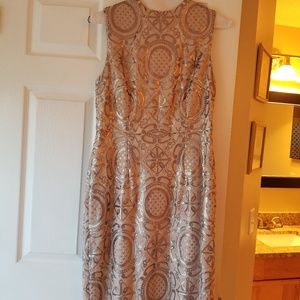 Adriana Papell sequin embroidered formal dress